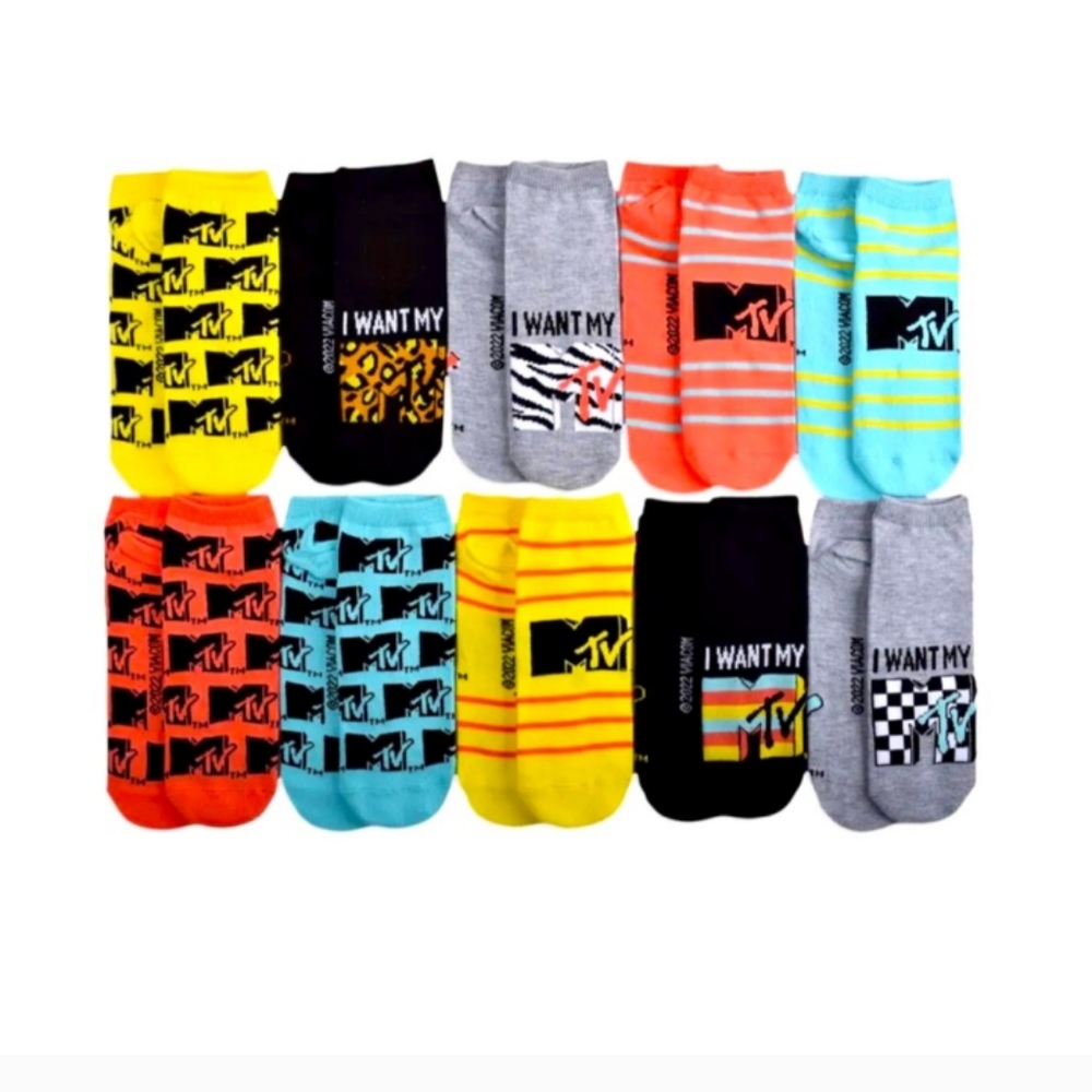 MTV Women's novelty Low Cut Socks,
